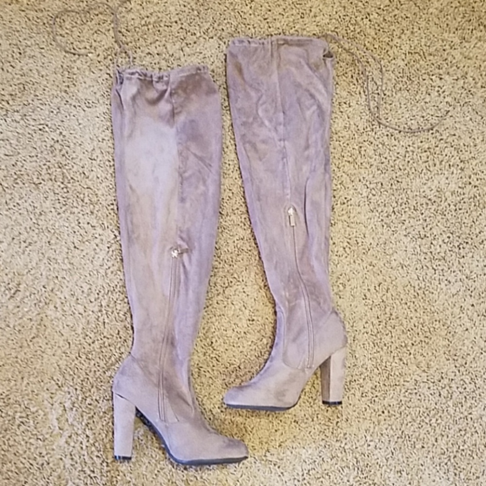 NWOT Over the Knee Tan Boots - Picture 1 of 4